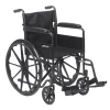 Drive Medicals Silver Sport 1 Wheelchair With Full Arms And Swing Away Removable Footrest - Silver Sport 1