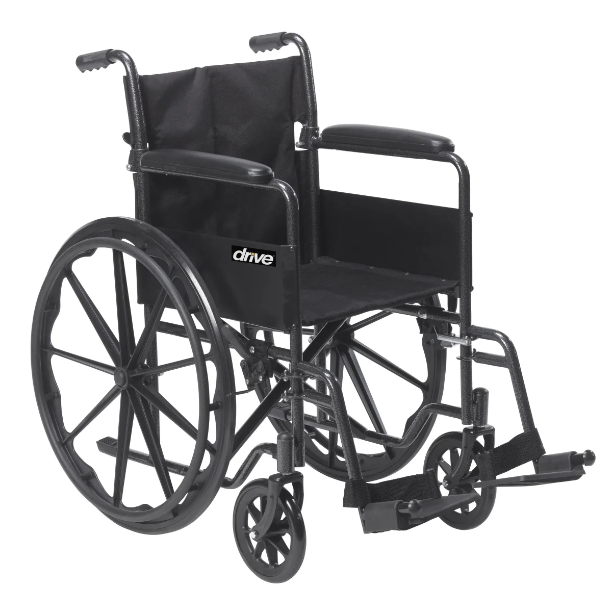 Drive Medicals Silver Sport 1 Wheelchair With Full Arms And Swing Away Removable Footrest - Silver Sport 1