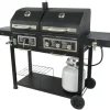 Dual-Fuel Outdoor Charcoal And Propane Grill - 64 x 28 x 49.75 inches