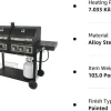 Dual-Fuel Outdoor Charcoal And Propane Grill - 64 x 28 x 49.75 inches