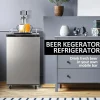 Dual-Tap Stainless Steel Beer Kegerator, 170L With Drip Tray