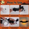 DUHKP 36 Pack Light Up Bats Halloween Decorations, Orange | 3D Stereoscopic Design, Removable Bat Wall Stickers, for Ind