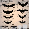 DUHKP 36 Pack Light Up Bats Halloween Decorations, Orange | 3D Stereoscopic Design, Removable Bat Wall Stickers, for Ind