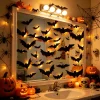 DUHKP 36 Pack Light Up Bats Halloween Decorations, Orange | 3D Stereoscopic Design, Removable Bat Wall Stickers, for Ind