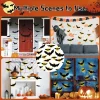 DUHKP 36 Pack Light Up Bats Halloween Decorations, Orange | 3D Stereoscopic Design, Removable Bat Wall Stickers, for Ind