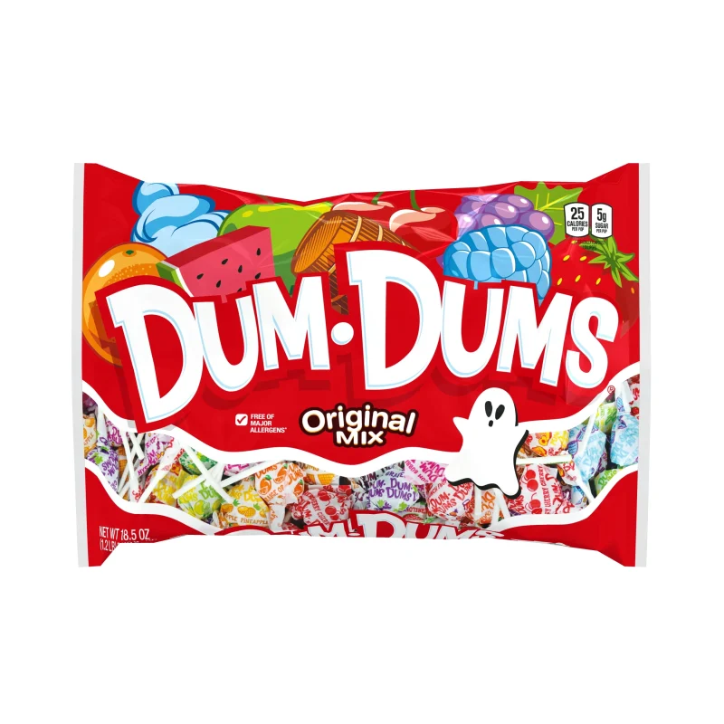 Dum Dums Original Mix Halloween Assorted Candy, Allergen Free, Lollipops & Suckers, Hard Candy for Trick or Treat and Pa