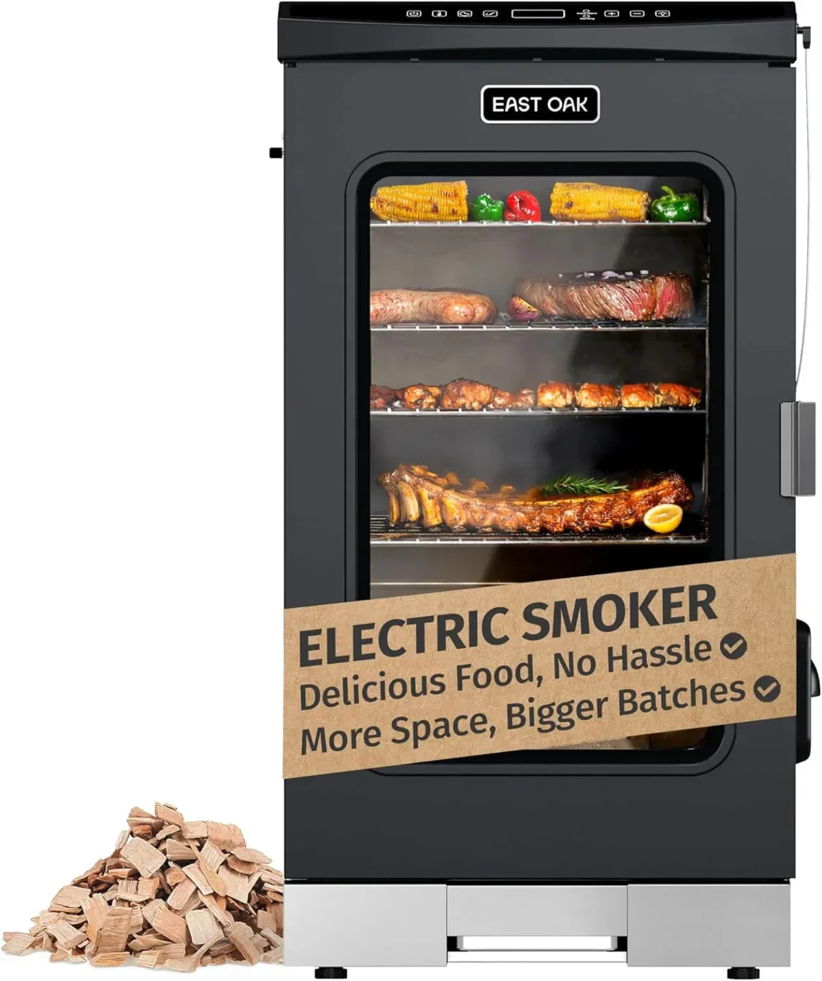 EAST OAK 30 in Outdoor Electric Smoker With Built-In Meat Probe