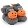 Ecetana Baby Fuzzy Bootie Slippers Halloween Cozy Sock Shoes Soft Infant Shoes Warm Fleece Slippers for Toddlers