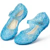 Ecetana Girls Jelly Sandals Princess Costumes Flats Shoes Cosplay Birthday Party Dress Up Shoes for Kids Toddler