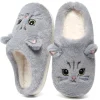 Ecetana Women's Cute Fuzzy Slippers Comfort Faux Fur Memory Foam Non-Slip House Slippers for Women