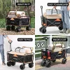 EchoSmile Collapsible Utility Wagon, 350 Lbs Capacity, 35.4 x 21.6 x 19.6 in, 4 x 7 in Wheels