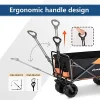 EchoSmile Collapsible Utility Wagon, 350 Lbs Capacity, 35.4 x 21.6 x 19.6 in, 4 x 7 in Wheels
