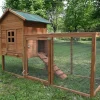 ECOLINEAR Outdoor Wooden Chicken Coop With Nest Box, 80.7in x 26in x 44.5in, Natural Wood