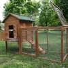 ECOLINEAR Outdoor Wooden Chicken Coop With Nest Box, 80.7in x 26in x 44.5in, Natural Wood