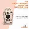 Eek Tombstone-Shaped Decorative Pillow, Black and Beige, 10" x 15", Halloween by Way To Celebrate