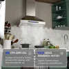 EKON KITCHEN EXPERT 36 Inches Stainless Steel Convertible Wall Mount Range Hood With Charcoal Filter And Remote Control