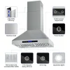 EKON KITCHEN EXPERT 36 Inches Stainless Steel Convertible Wall Mount Range Hood With Charcoal Filter And Remote Control