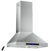 EKON KITCHEN EXPERT 36 Inches Stainless Steel Convertible Wall Mount Range Hood With Charcoal Filter And Remote Control