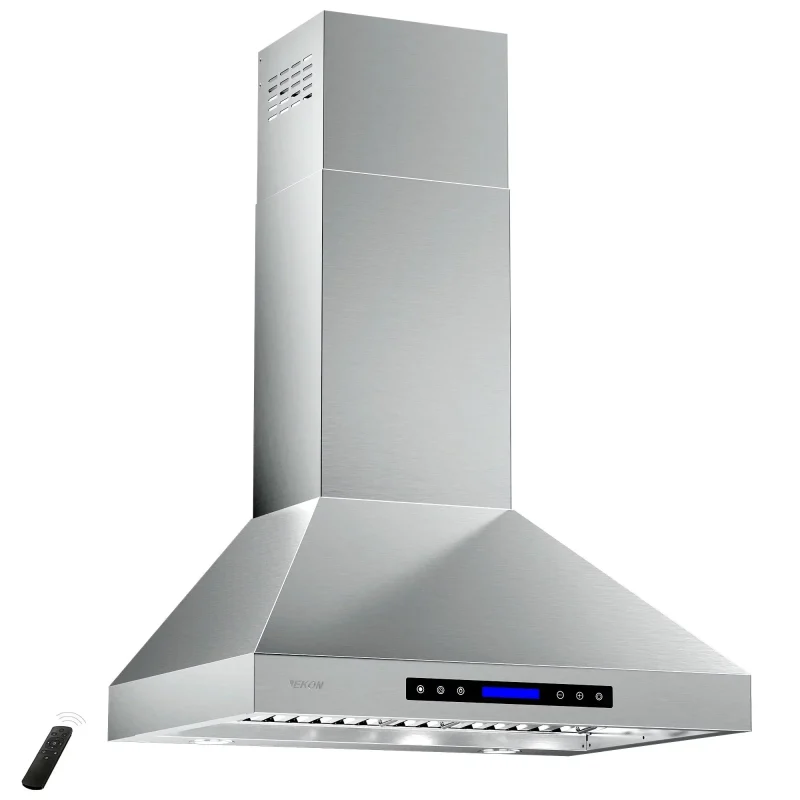 EKON KITCHEN EXPERT 36 Inches Stainless Steel Convertible Wall Mount Range Hood With Charcoal Filter And Remote Control