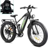 Adult Electric Bike 1000W 48V 17.5AH, 26 Fat Tire, Full Suspension, 7 Speed, 60 Miles Range - UL Certified