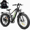 Adult Electric Bike 1000W 48V 17.5AH, 26 Fat Tire, Full Suspension, 7 Speed, 60 Miles Range - UL Certified
