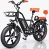 Electric Adult E-Bike 750W 48V 15AH 20in x 4.0 Fat Tire 2 Seater - UL2849