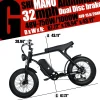 Electric Mountain Bike For Adults, 20 x 4.0 Fat Tires, 1000W Motor, 48V 20Ah Battery, Black - G-M1Sp