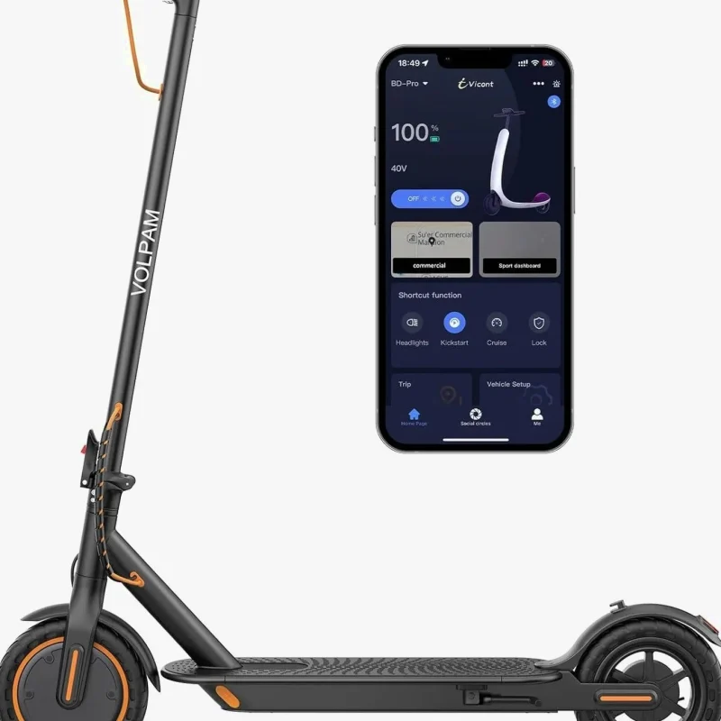 Electric Scooter 10 Inch Solid Tires, 500W, Dual Suspension