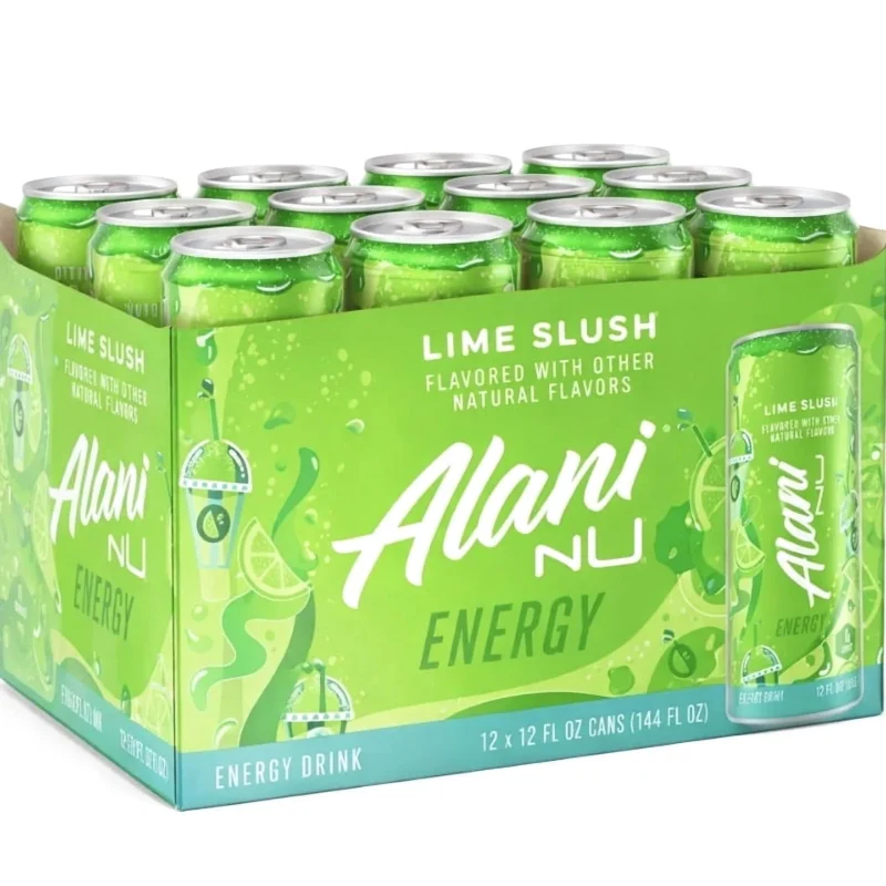 Lime Slush Flavor Energy Drink 12 Pack (12fl oz Cans) Sugar Free Low Calories 200mg Caffeine
