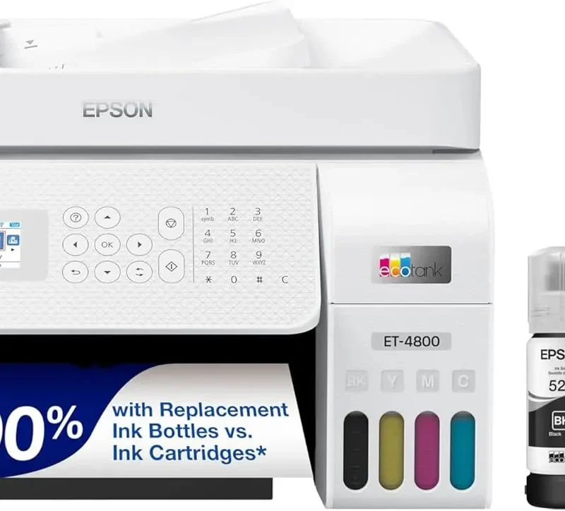 Epson EcoTank ET-4800 Wireless All-in-One Inkjet Printer, White - ET-4800