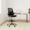 Ergonomic Drafting Chair With Adjustable Lumbar Support, Foot Ring And Flip-Up Armrests