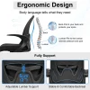 Ergonomic Drafting Chair With Adjustable Lumbar Support, Foot Ring And Flip-Up Armrests