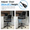 Ergonomic Drafting Chair With Adjustable Lumbar Support, Foot Ring And Flip-Up Armrests