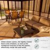 EROMMY Sunroom 10 x 12 ft With Galvanized Steel Double Roof, Aluminum Alloy Frame, Wood Grain Appearance