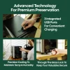 Essential Cooler Mini Fridge With Temperature And Humidity Control, 3 USB Ports, Smoked Glass Shelves And Lockable UV Gl