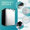 EUHOMY 3.0 Cubic Feet Single Door Compact Upright Freezer, Silver - MF-30-Y