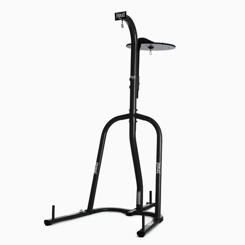 Everlast 2 Station Dual Heavy And Speed Bag Stand - Heavy-Duty Powder Coated Steel