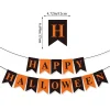 EWSFHUI Happy Halloween Banner Halloween Black and Orange Bunting Banner Garland for Halloween Party Decorations Hallowe