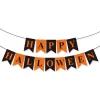 EWSFHUI Happy Halloween Banner Halloween Black and Orange Bunting Banner Garland for Halloween Party Decorations Hallowe