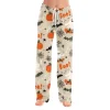 Fabrcox Halloween Womans Pajama Pants Ghost Pumpkin Candy Sleep Pants Women Fall Winter Festival Soft Lounge Pants for W