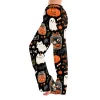 Fabrcox Halloween Womans Pajama Pants Ghost Pumpkin Candy Sleep Pants Women Fall Winter Festival Soft Lounge Pants for W