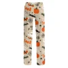 Fabrcox Halloween Womans Pajama Pants Ghost Pumpkin Candy Sleep Pants Women Fall Winter Festival Soft Lounge Pants for W