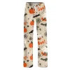 Fabrcox Halloween Womans Pajama Pants Ghost Pumpkin Candy Sleep Pants Women Fall Winter Festival Soft Lounge Pants for W