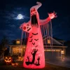 Faburo 12 ft Halloween Inflatable Ghost with Skull and Bleeding Eyeball, Outdoor Blow Up Yard Decoration for Party and G
