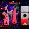 Faburo 12 ft Halloween Inflatable Ghost with Skull and Bleeding Eyeball, Outdoor Blow Up Yard Decoration for Party and G