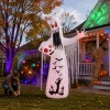 Faburo 12 ft Halloween Inflatable Ghost with Skull and Bleeding Eyeball, Outdoor Blow Up Yard Decoration for Party and G