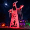 Faburo 12 ft Halloween Inflatable Ghost with Skull and Bleeding Eyeball, Outdoor Blow Up Yard Decoration for Party and G