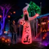 Faburo 12 ft Halloween Inflatable Ghost with Skull and Bleeding Eyeball, Outdoor Blow Up Yard Decoration for Party and G