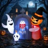 Faburo 12 ft Halloween Inflatable Ghost with Skull and Bleeding Eyeball, Outdoor Blow Up Yard Decoration for Party and G