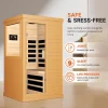 Far Infrared Home Sauna Spa Room, Canadian Hemlock Wood, 1200W, 110V, 35.2 x 27.6 x 61.6 Inch